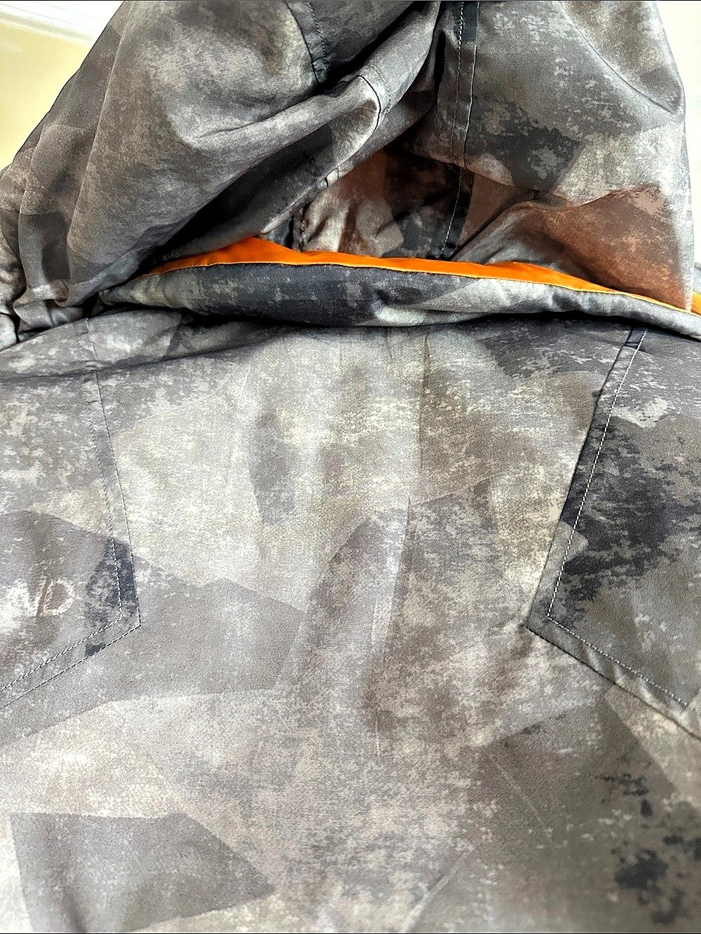 Unisex ZIAI puffer jacket Geometric in Gray & Orange Size Medium NWOT - Picture 10 of 14
